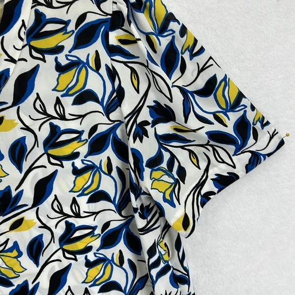 Halogen Women’s Blouse Top Size XL Blue/White/Yellow/Black Polyester Pullover - Picture 5 of 10
